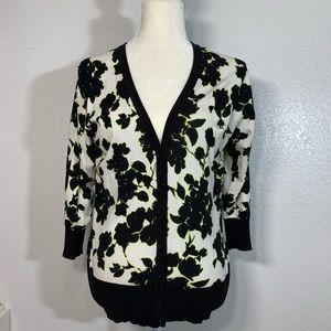 Black, White and Yellow Maurices Cardigan